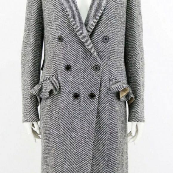 NWOT Burberry Herringbone Trench Wool Coat - Picture 5 of 5